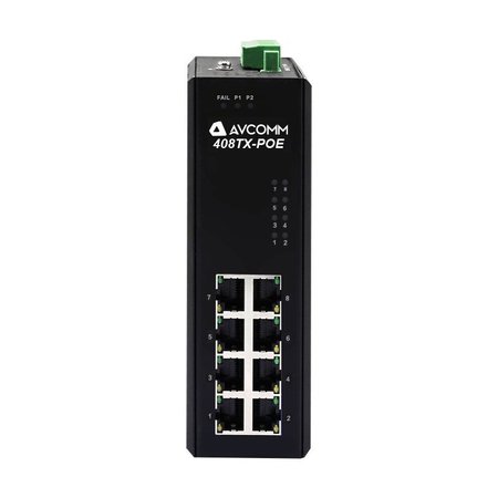 AVCOMM 8-Port Industrial POE Unmanaged Ethernet Switch 408TX-POE